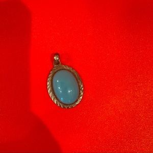 Vintage Turquoise And Silver Pendant foe Necklace